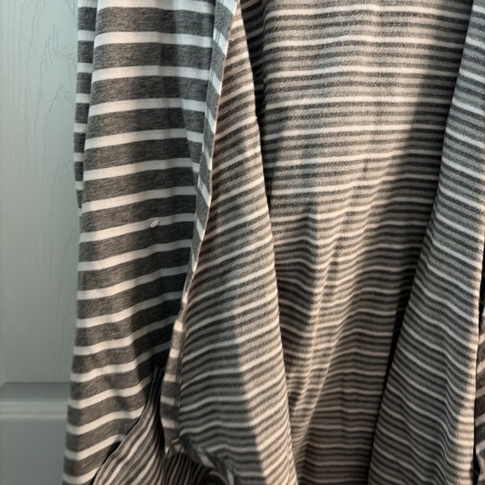 Cable & Gauge Women's Hooded Jersey Striped Blazer‎ Large - Picture 5 of 8